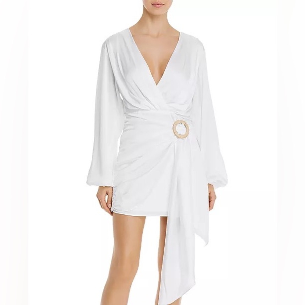 WAYF Attina Faux-wrap mini dress XS
